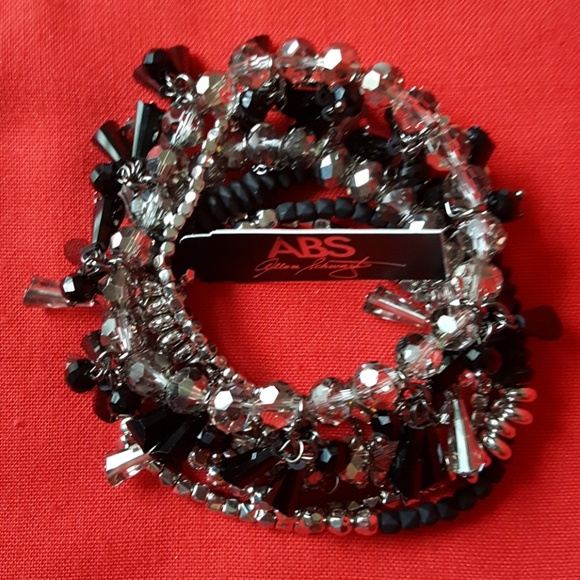 ABS ALLEN SCHWARTZ BEADED STRETCH BRACELET SET 6PC - Picture 2 of 5